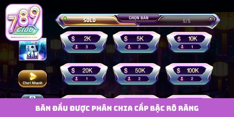 Bàn đấu được phân chia cấp bậc rõ ràng