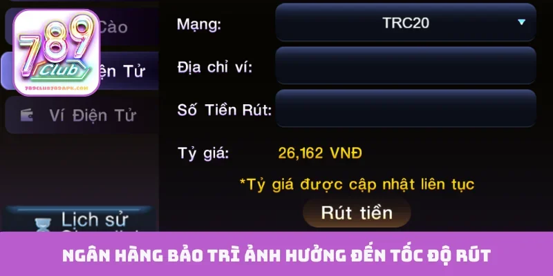 Ngân hàng bảo trì ảnh hưởng đến tốc độ rút