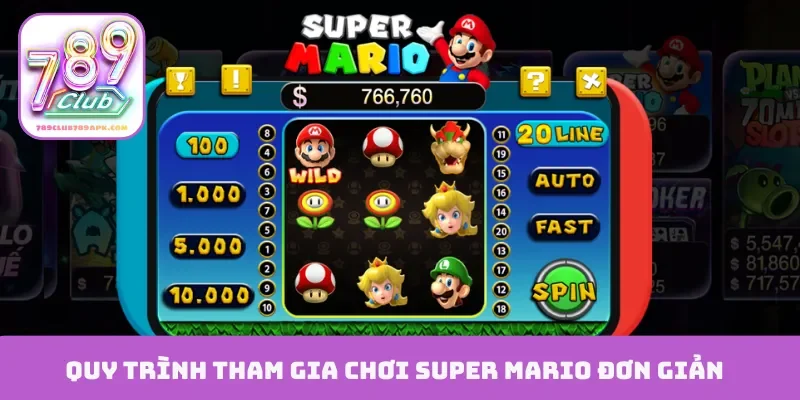 Quy trình tham gia chơi Super Mario đơn giản